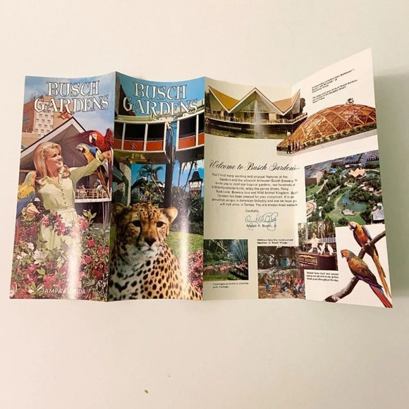 Vintage 1960s Busch Gardens Tampa Florida Wildlife Brochure Travel Brochure - Picture 3 of 10